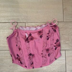 Floral Pink Corset Top